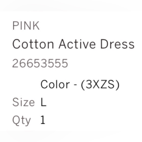 New PINK Victorias Secret Black DRESS L Active Cotton Racerback Built-in Shorts - Picture 2 of 2